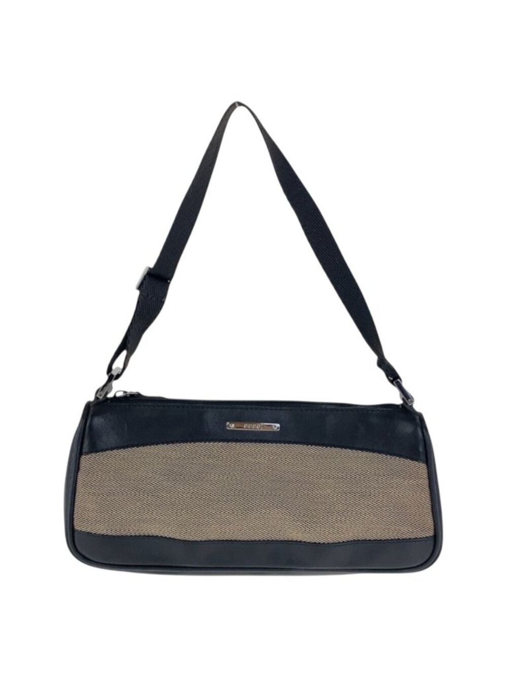 Gucci Black Beige Silver Mini Shoulder Bag Pouch